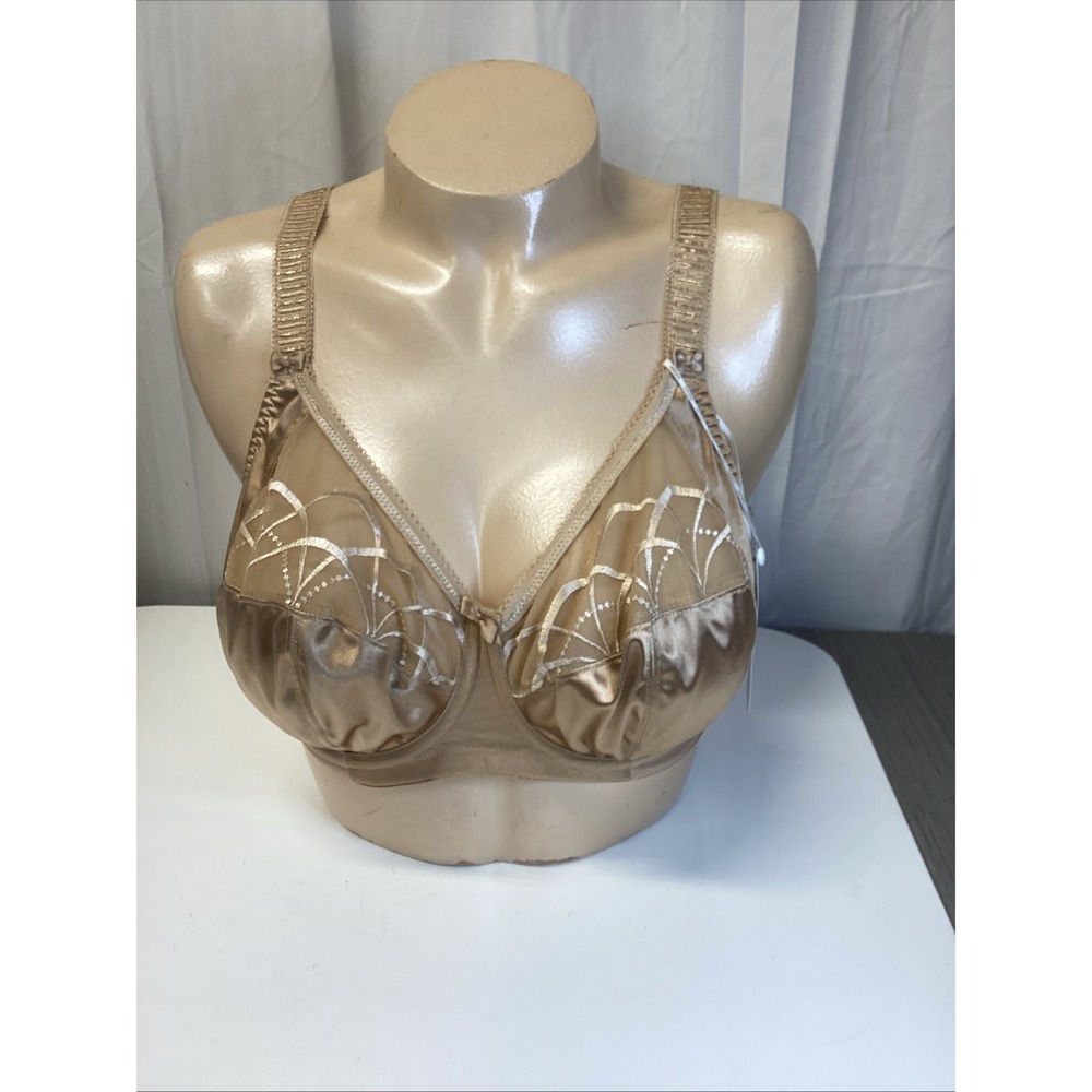 Elomi beige Cate Full Figure Underwire Lace Bra, US 34DDD new with tags